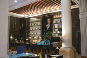 El hall del hotel de Eugenia de Montijo. Foto: ENCLM/Sara.M.Trevejo.