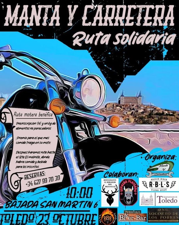 Cartel de la ruta motera solidaria.