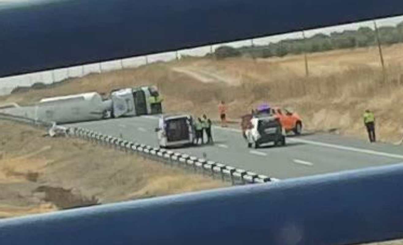 Imagen del accidente en la A-5.