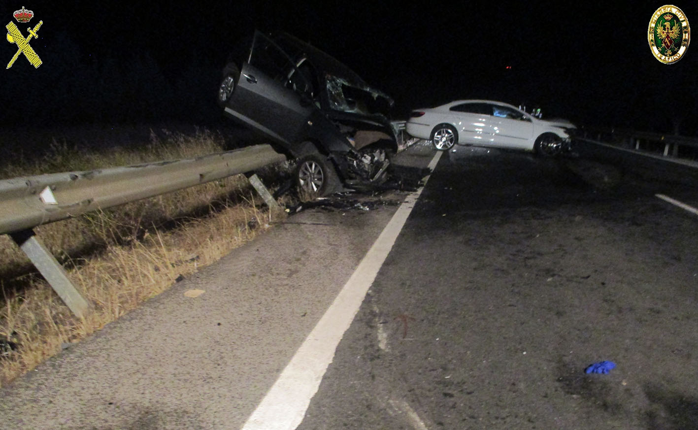 Imagen del accidente en el que resultaron heridas tres personas.