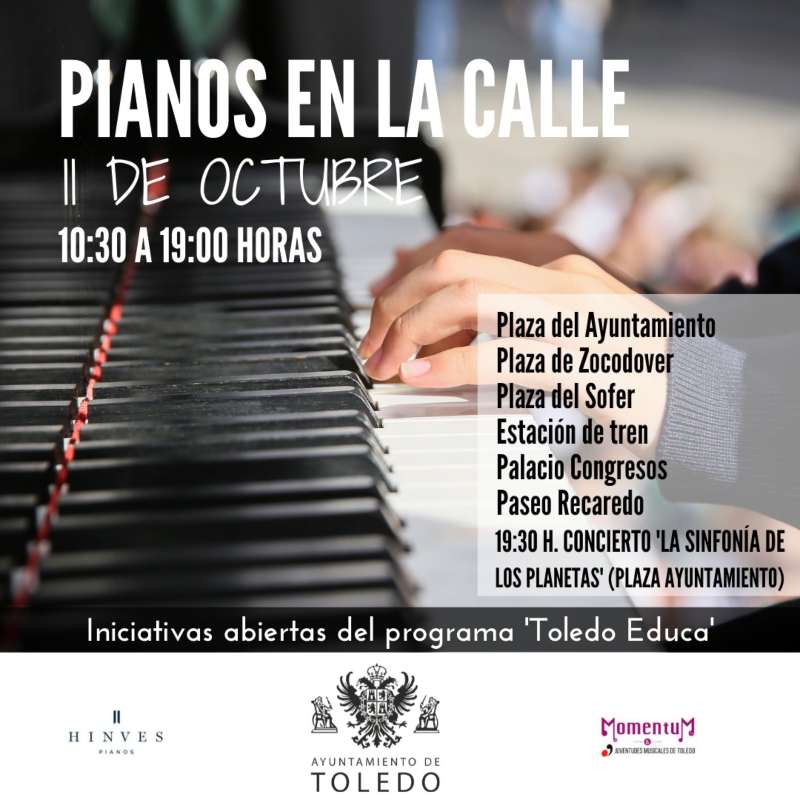 Cartel de "Pianos en la calle".