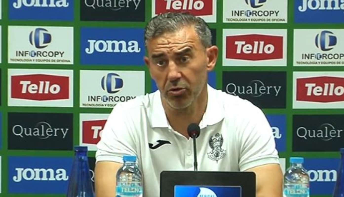 Manolo Alfaro, durante la rueda de prensa tras el partido contra el Azuqueca. Foto: CD Toledo.