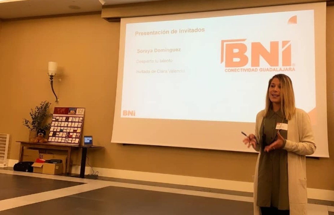 Soraya Domínguez en unas jornadas de BNI Guadalajara