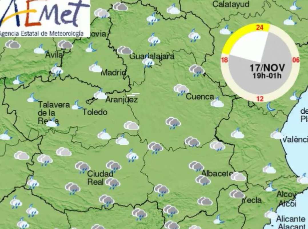 El tiempo va a estar nublado hoy jueves en CLM.