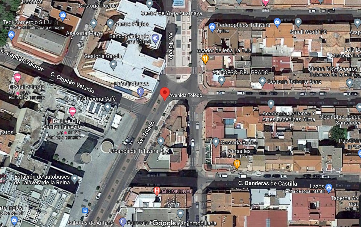 Un hombre amenazó a unos menores en la Avenida de Toledo, de Talavera. Imagen: Google Maps.