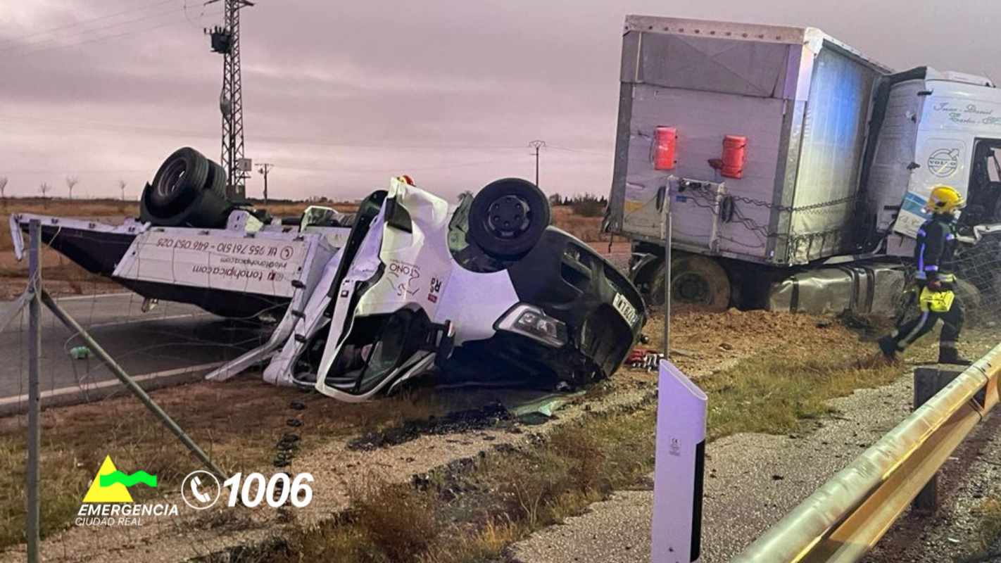 Accidente en la A-4, a la altura de Manzanares.