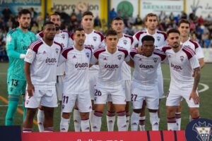 Formación titular del Albacete que sudó tinta china ante un brioso Huétor Tájar. Foto: Albacete Balompié.