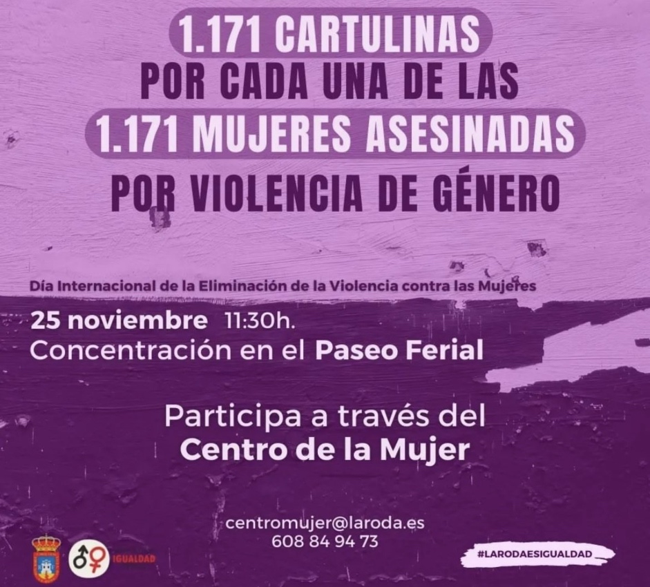 Marcha contra la violencia de género en la localidad albaceteña de La Roda.