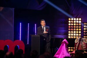 El presidente de Castilla-La Mancha, Emiliano García-Page, durante la presentación del canal taurino de CMMedia.