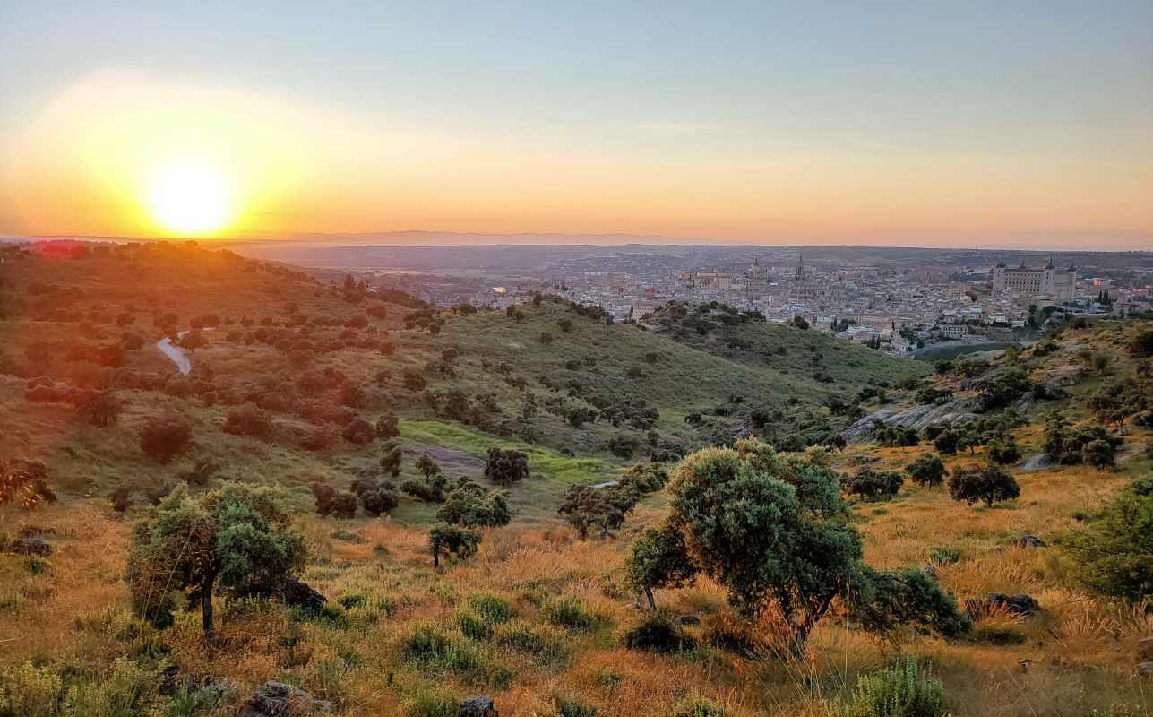 atardecer, toledo, tiempo, despejado,