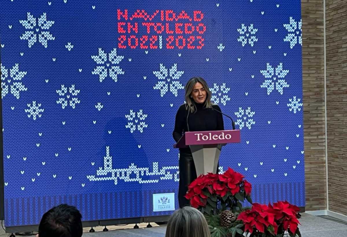 Milagros Tolón, alcaldesa de Toledo, durante la presentación de todas las actividades de Navidad.