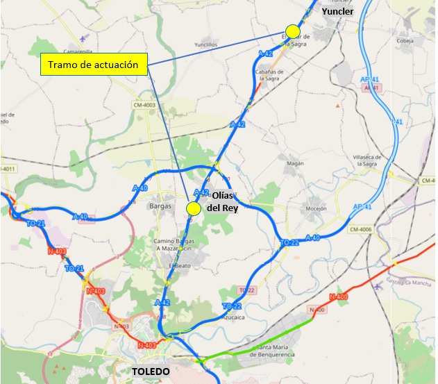 Autovía A42 obras