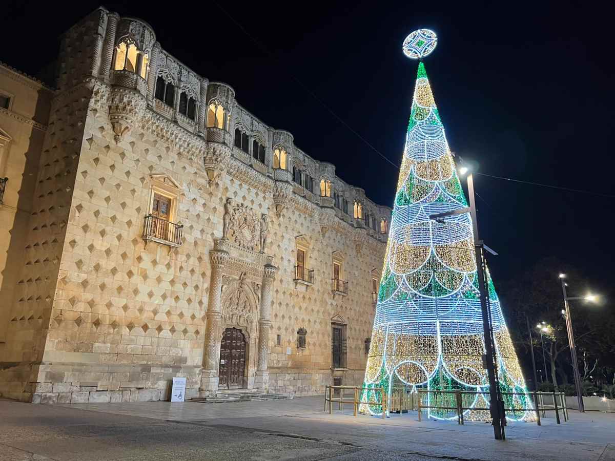 Palacio del Infantado Guadalajara iluminado en Navidad