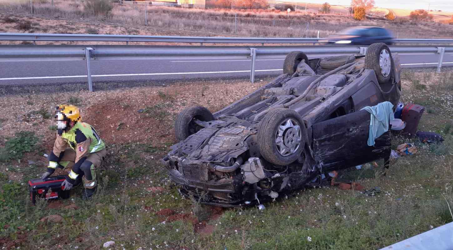 Accidente de la A-3, en Cuenca. Foto: Bomberos de Cuenca.