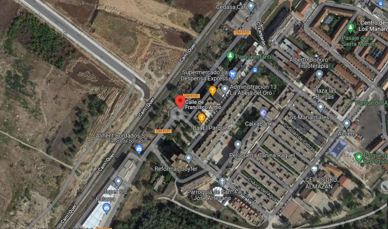 El detenido por robar dentro de los coches en Guadalajara frecuentaba la zona de Francisco Aritio. Imagen: Google Maps.