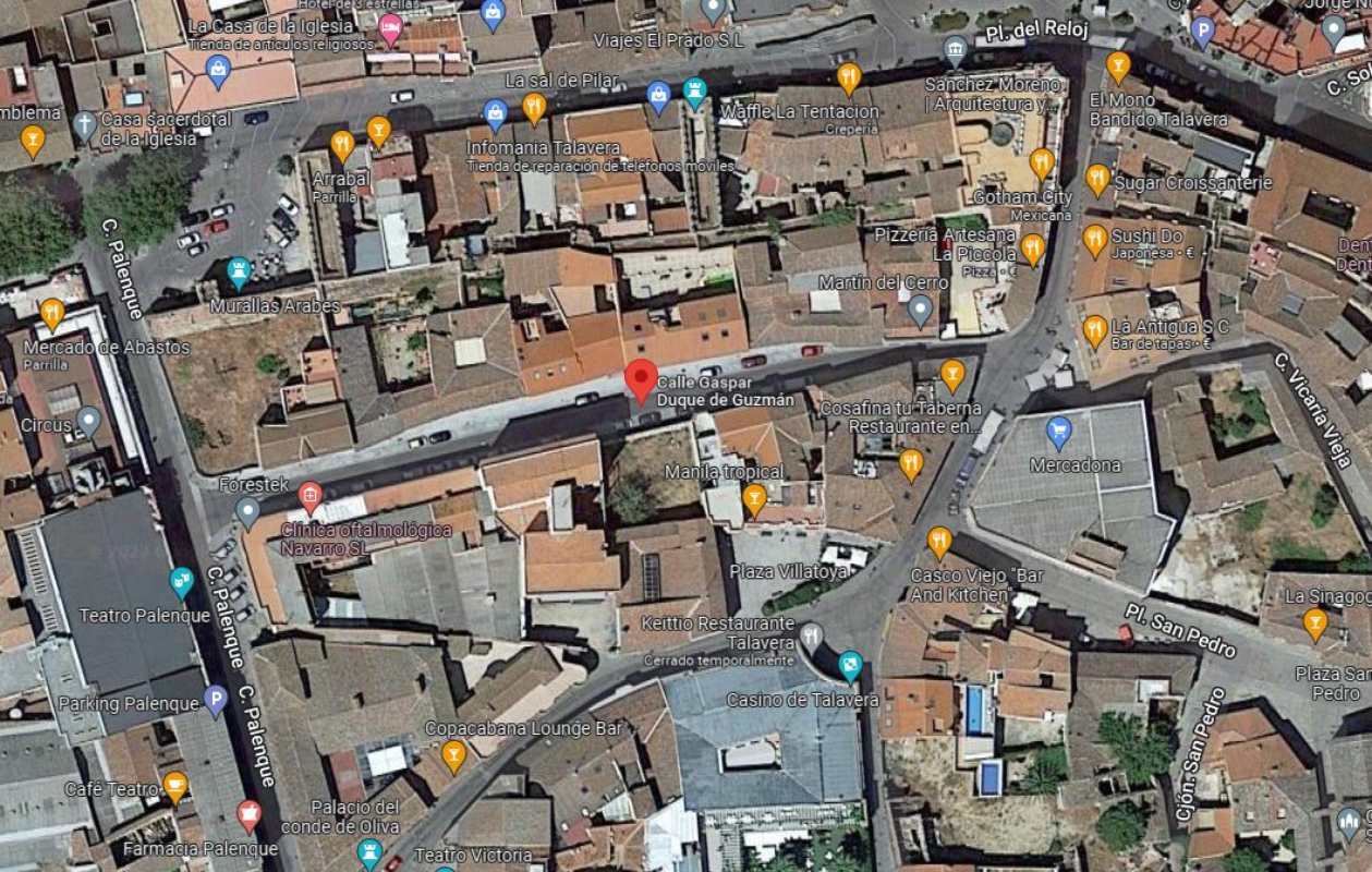Un joven, herido por arma blanca en la calle Gaspar Duque de Guzmán de Talavera. Imagen: Google Maps.