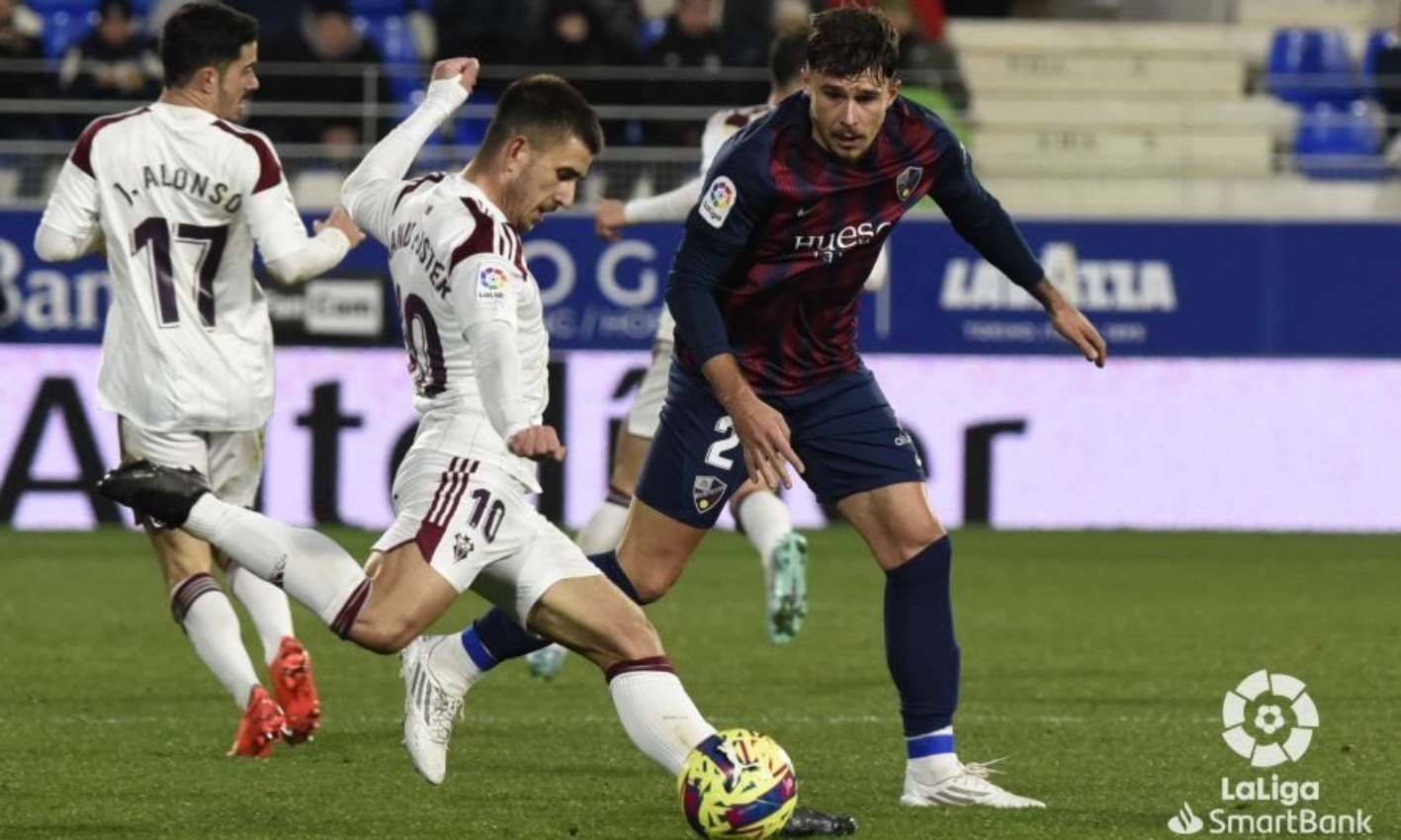 Imagen del encuentro entre el Huesca y el Albacete en el Alcoraz.