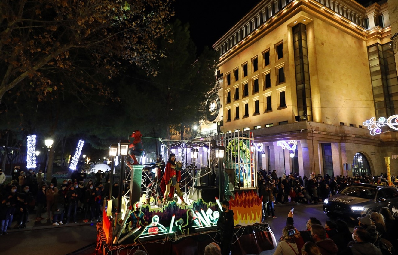 Cabalgata de Reyes a su paso por el Ayuntamiento de Albacete. Imagen de archivo.