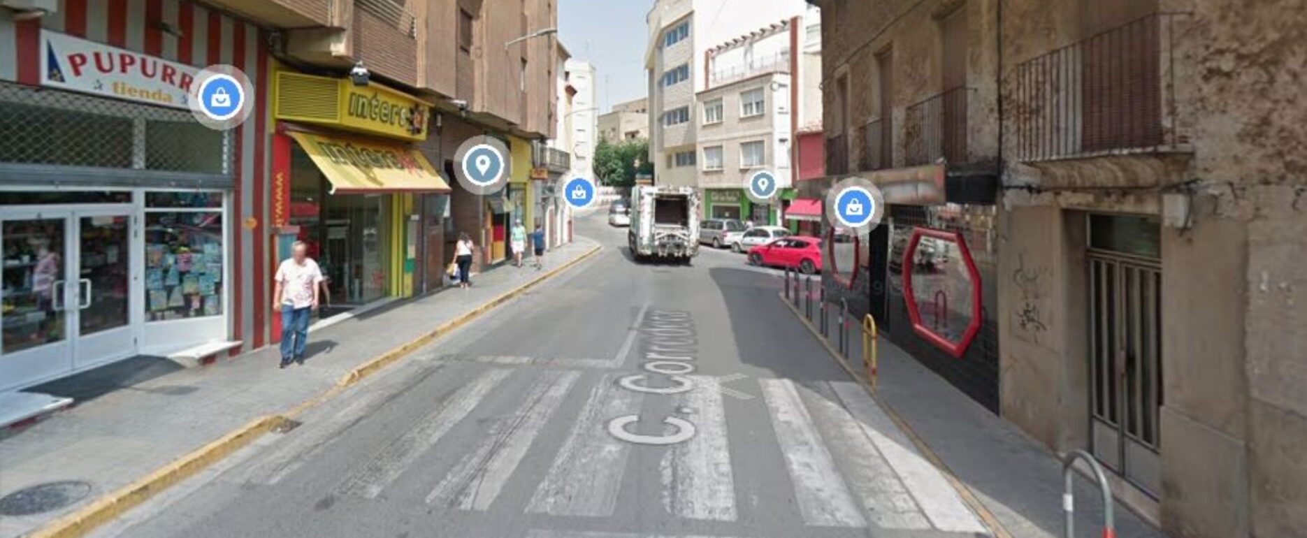 Calle Corredera, en Almansa (Albacete), vía en la que se ha producido el accidente. Imagen de Google Maps.