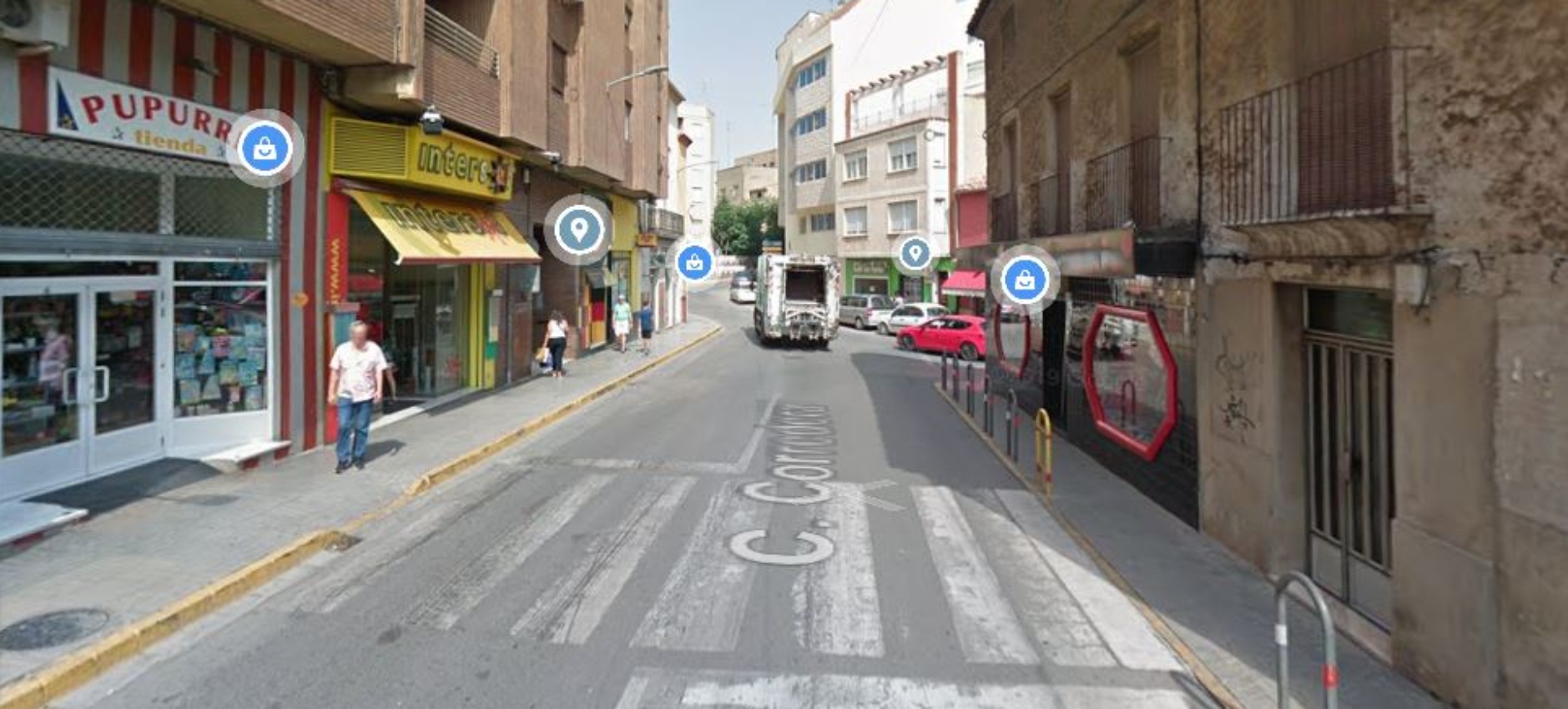 Calle Corredera, en Almansa (Albacete), vía en la que se ha producido el accidente. Imagen de Google Maps.