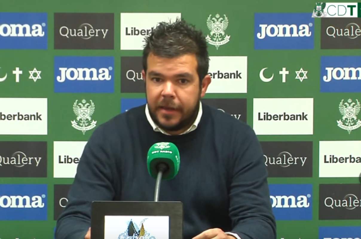 Carlos Gómez, en otra rueda de prensa. Foto: CD Toledo.