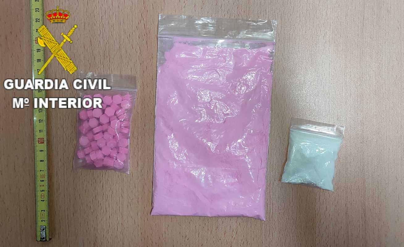 Cocaína rosa incautada en Cuenca.
