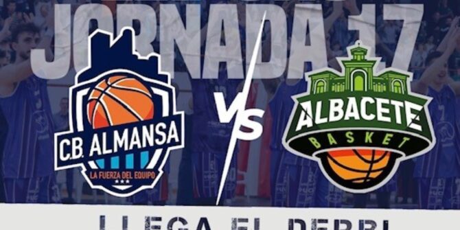 La Bombonera acoge el derbi manchego en LEB Oro entre Albacete Basket y CB Almansa. Imagen del CB Almansa con Afanion.