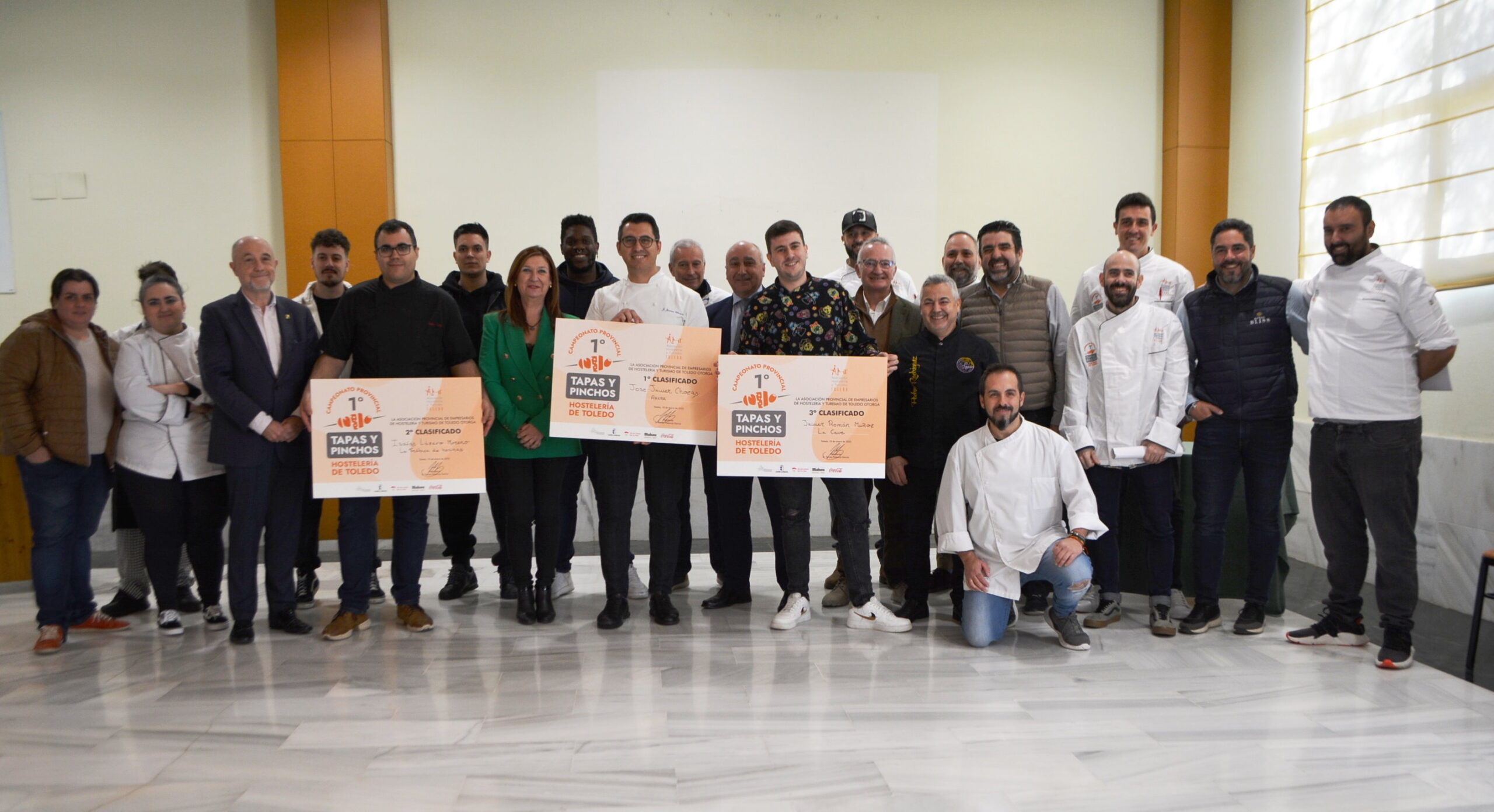 Premiados y autoridades en el I Campeonato Provincial de Tapas y Pinchos “Hostelería de Toledo”.