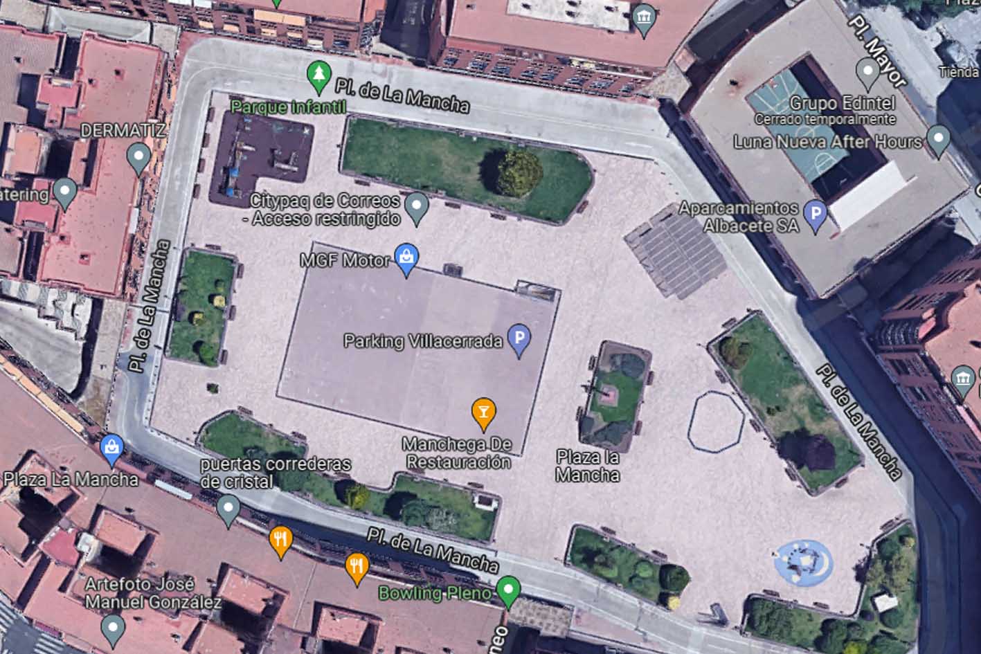 Mapa Plaza de La Mancha de Albacete donde ha habido afectados por inhalación de humo