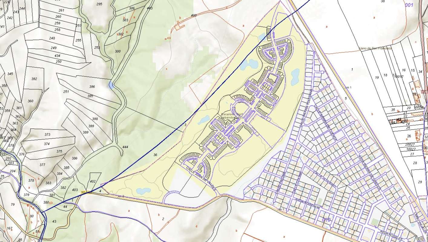 Plano donde se ve la ubicación de las parcelas que salen a subasta.