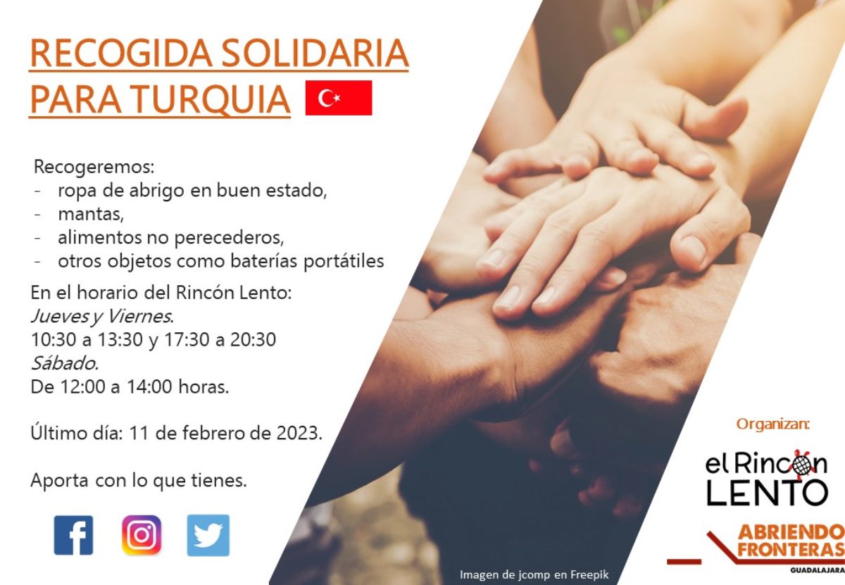 Recogida solidaria para Turquía en Guadalajara