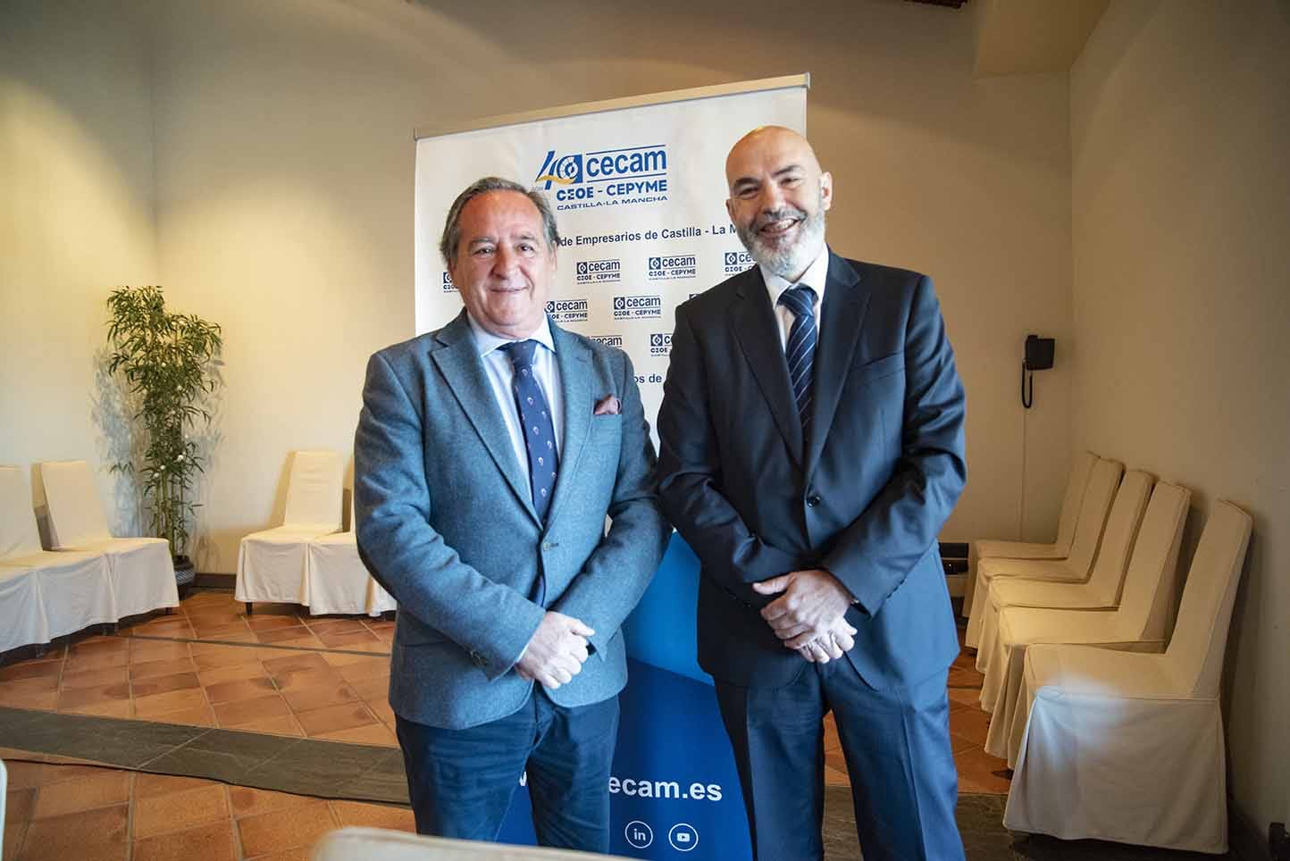 Ángel Nicolás y Mario Fernández, presidente y secretario general de Cecam. Foto: Rebeca Arango.