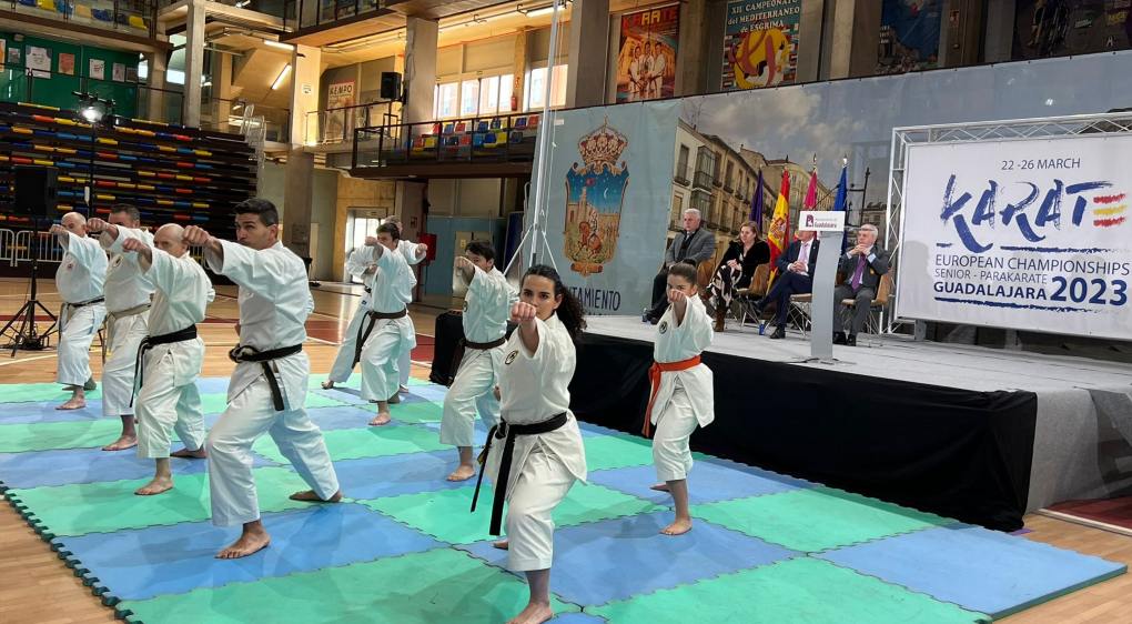 Exhibición de Kárate durante la presentación del Campeonato Europeo de Karate en Guadalajara