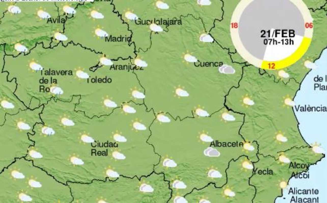 Mapa de la Aemet para el sábado.