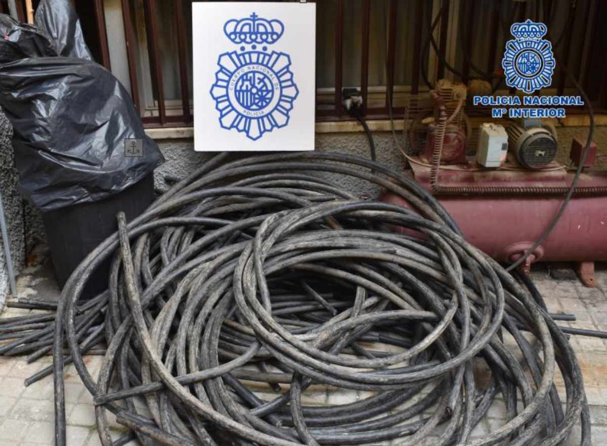 El cable robado del AVE en la provincia de Ciudad Real.