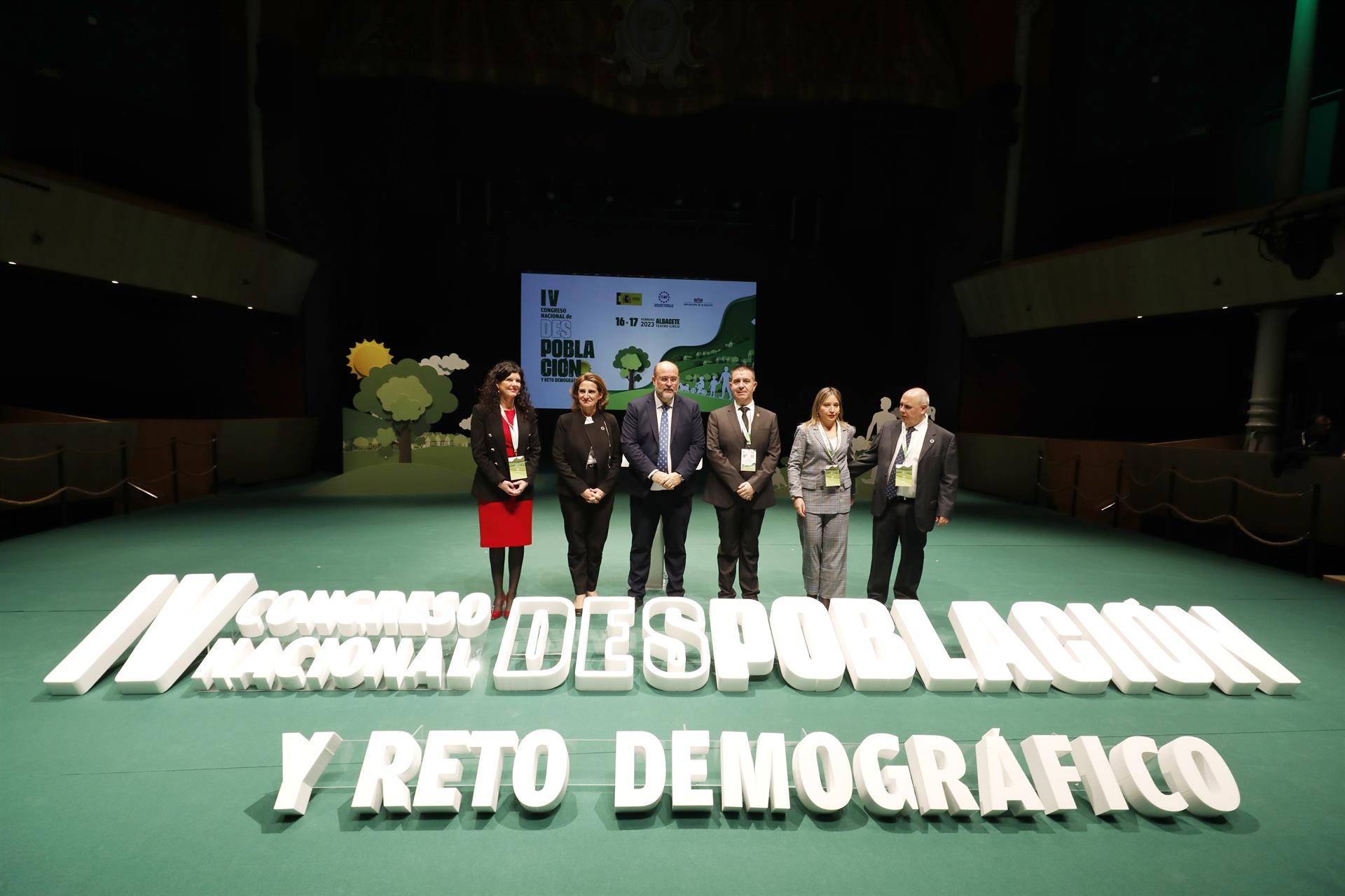 Inauguración del IV Congreso Nacional de Despoblación y Reto Demográfico, celebrado en el Teatro Circo de Albacete. EUROPA PRESS/LUIS VIZCAÍNO.