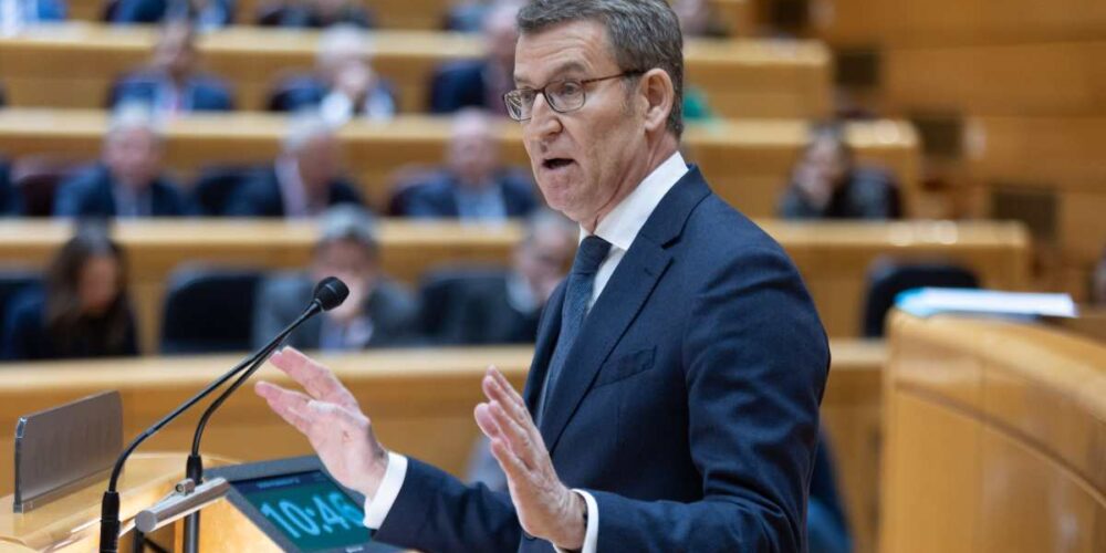 Alberto Núñez Feijóo, durante su intervención en el Senado.