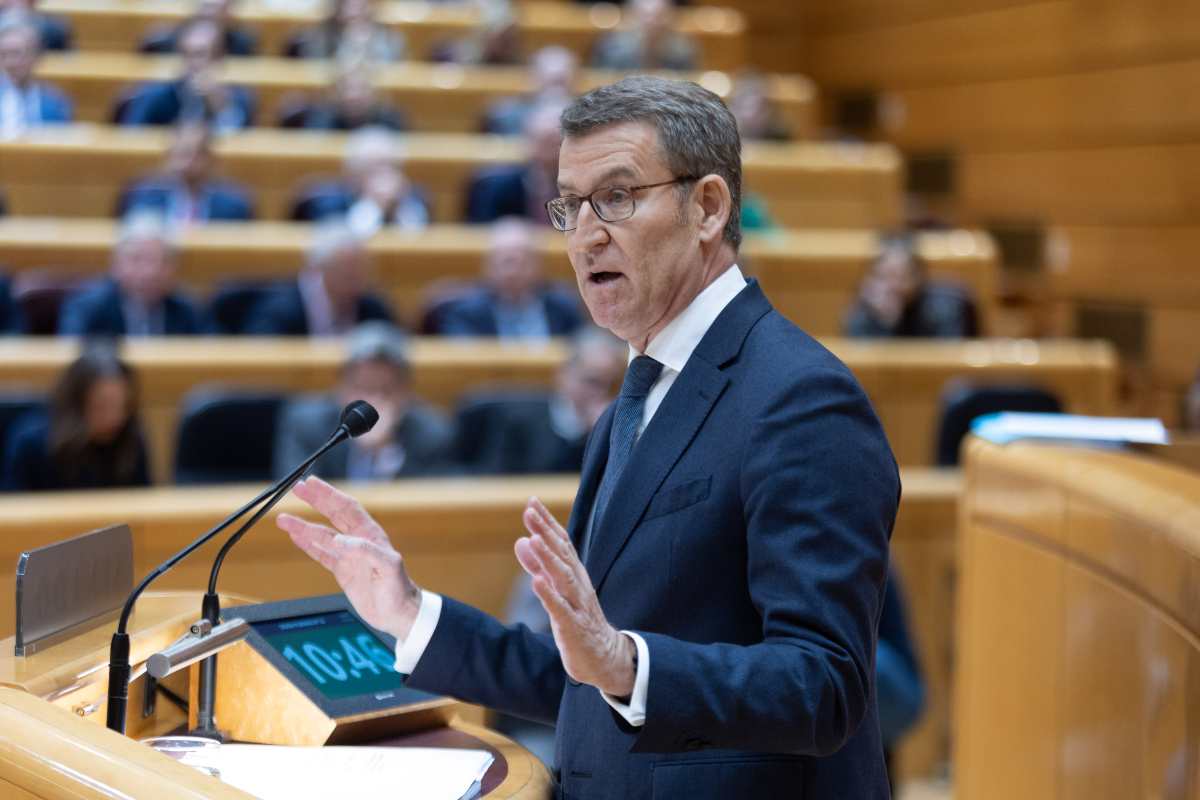 Alberto Núñez Feijóo, durante su intervención en el Senado.