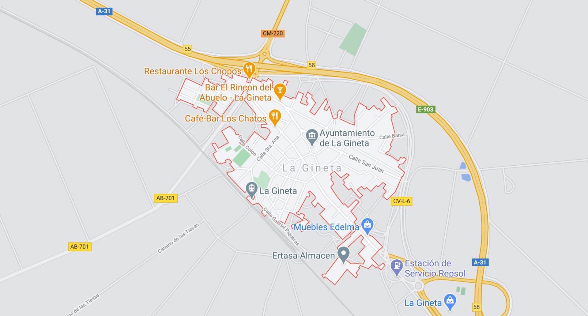 La Gineta, Albacete. Imagen de Google Maps.