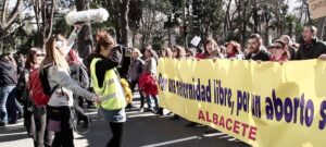 Imagen de archivo de una manifestación a favor del derecho al aborto en Albacete.