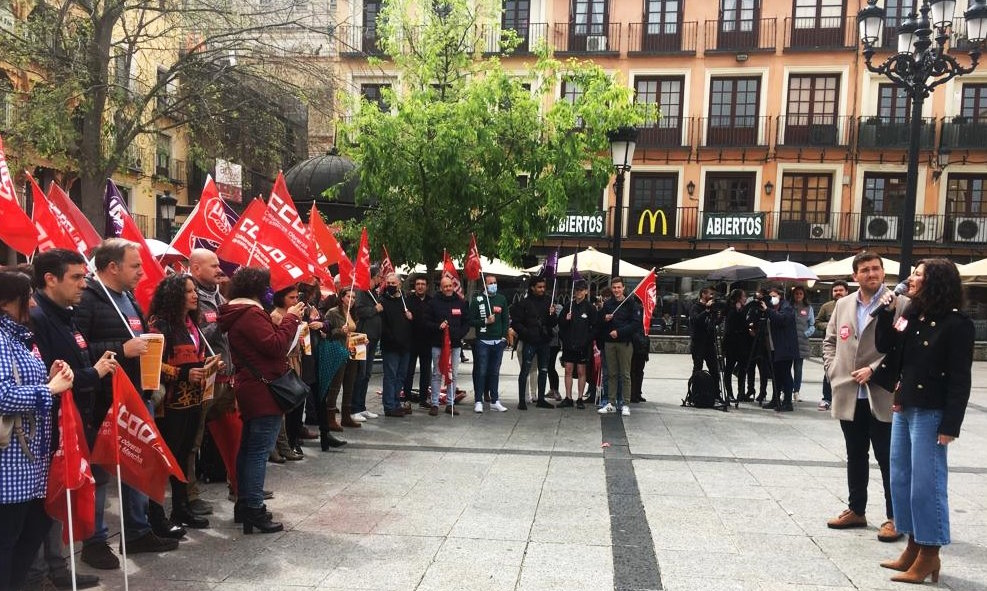 Imagen de archivo de una concentración de los sindicatos contra los accidentes laborales en Toledo.