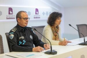 Pilar Sánchez, concejala de Seguridad de Guadalajara y Jorge López, Jefe de la Policía Local