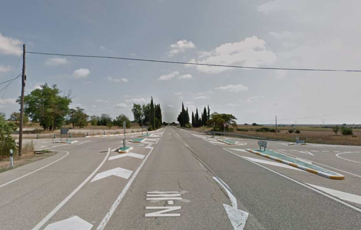 Punto kilométrico en el que tuvo lugar un accidente mortal, en el término de Tarancón. Imagen: Google Maps.