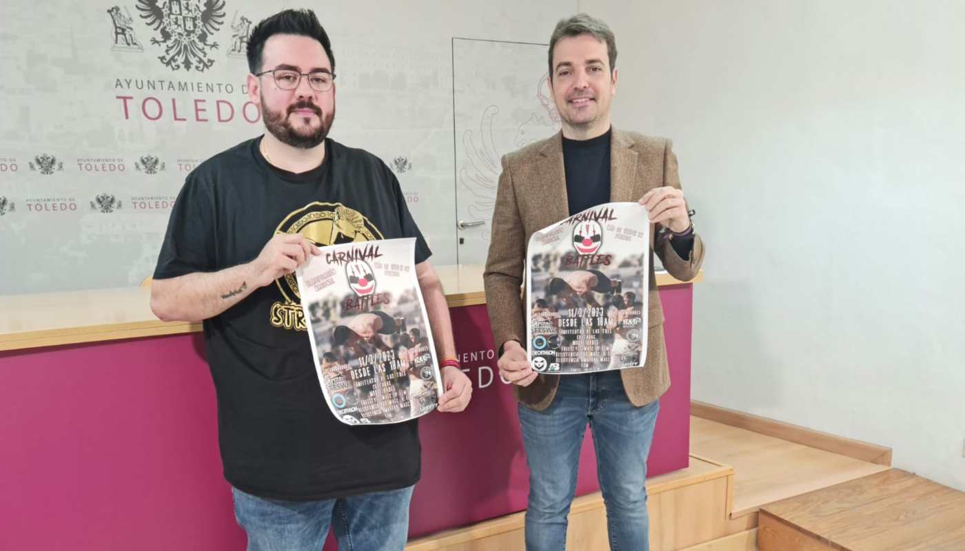 Pablo García (derecha) y Sergio Sánchez, presentando los eventos de calistenia y Street WorkOut que se celebrarán en Toledo.