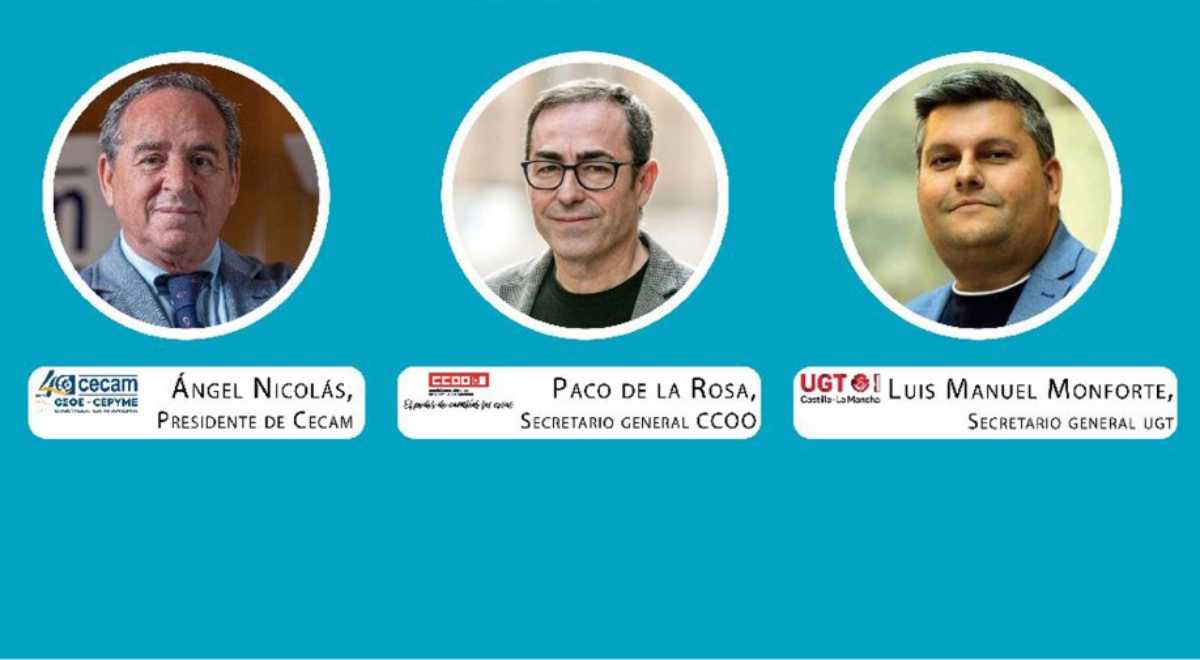 Ángel Nicolas (Cecam), Paco de la Rosa (CCOO CLM), Luis Manuel Monforte (UGT CLM) serán los protagonistas mañana de "Tierra de Oportunidades, modelos de negocio del siglo XXI", que organiza encastillalamancha.es en el Hotel Beatriz.