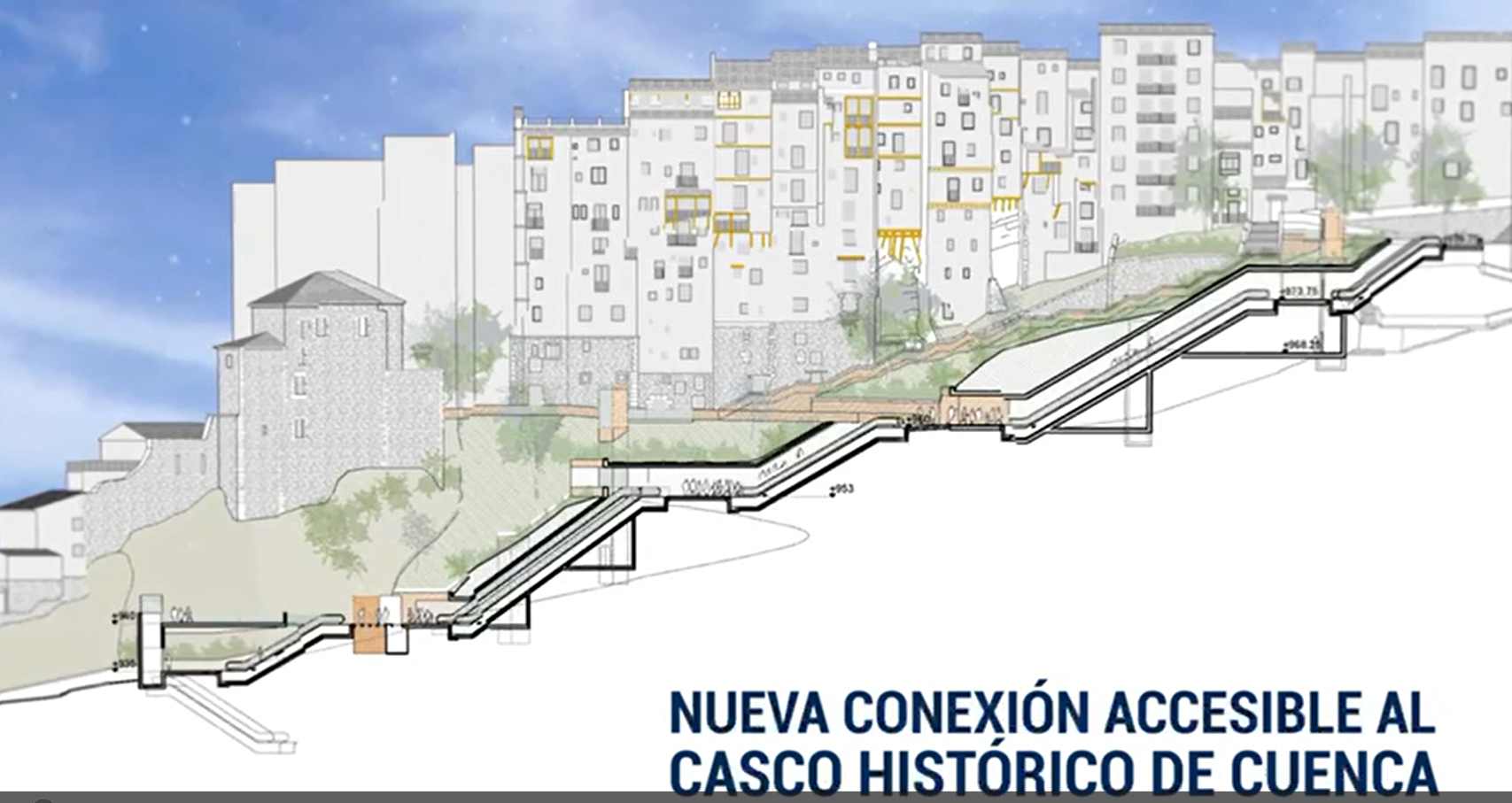 Los remontes del casco antiguo de Cuenca medirán el Auditorio con el entorno de la Plaza Mayor.