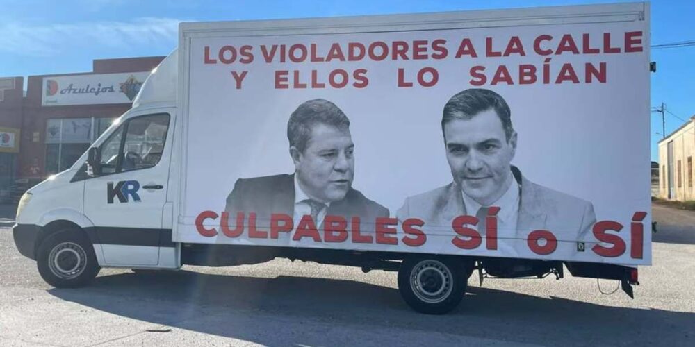 La polémica furgoneta de NNGG. Foto: Cadena SER.