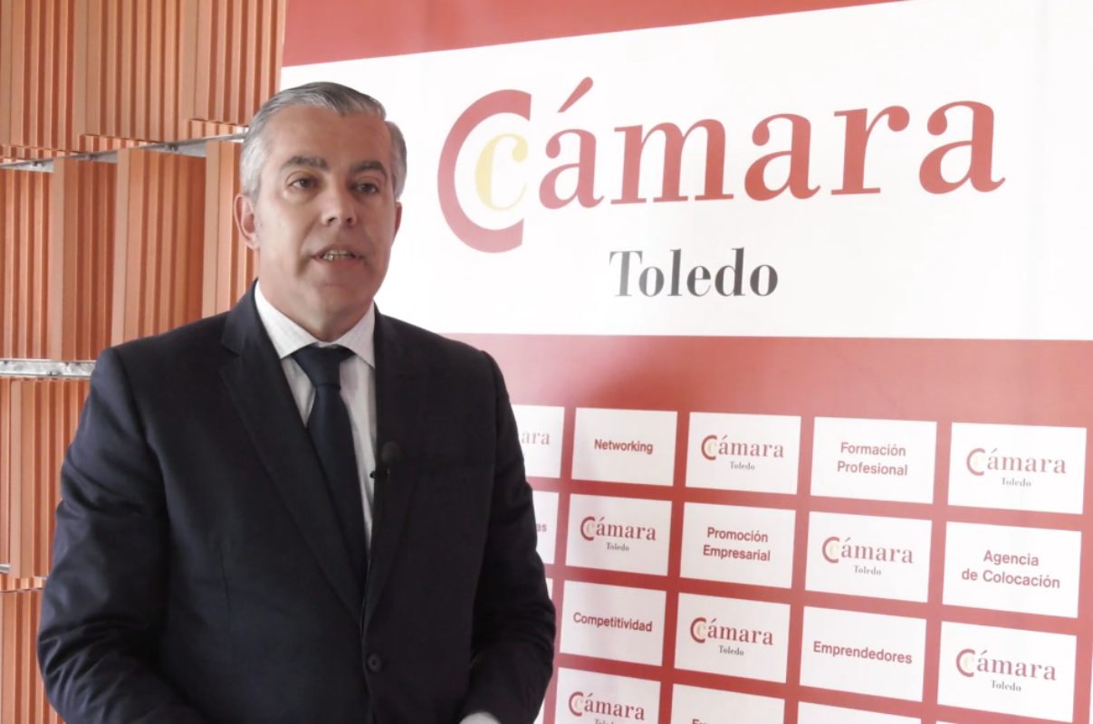 Joaquín Echeverría, director general de la Cámara de Comercio de Toledo, en un vídeo en Exposimec.