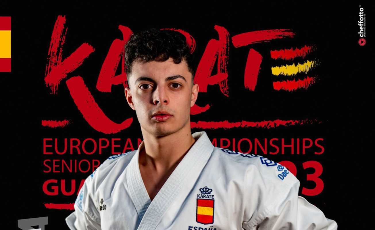 Alejandro Manzana, en la final del Europeo de kárate, en kata. Foto: RFEK.