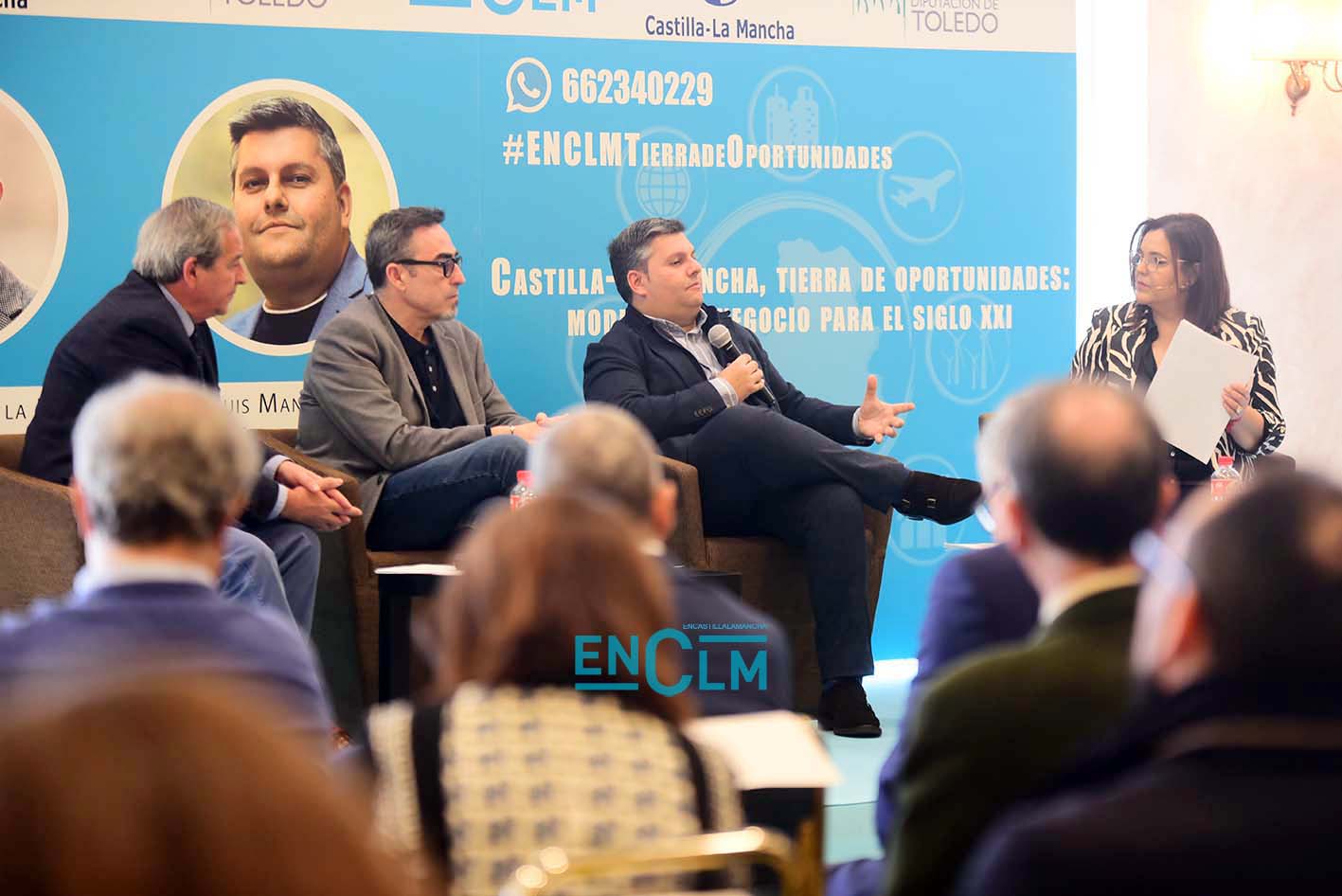 Ángel Nicolás, Paco de la Rosa y Luis Manuel Monforte, en la jornada "Castilla-La Mancha, Tierra de Oportunidades", que ha organizado encastillalamancha.es. Foto: Rebeca Arango.